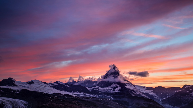cloud, tranquility, outdoors, nature, no people, snowcapped mountain, dramatic sky, mountain, landscape, scenics - nature, environment, 4K, beauty in nature