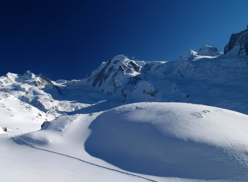 clear sky, cold temperature, beauty in nature, environment, day, mountains, alps, alpine, mountain peak, scenic, white color, riffelberg, non-urban scene