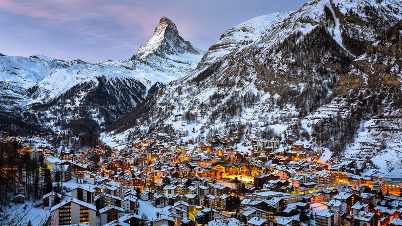 winter, city, built structure, environment, no people, building, architecture, village, nature, scenics - nature, residential district, building exterior