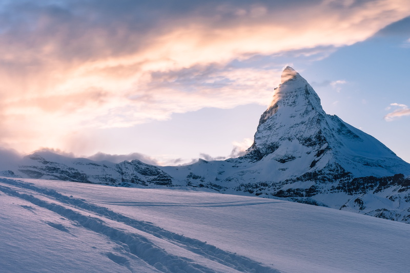 achievement, clouds, matterhorn, dom, adventure, climbing, outdoor, cloud - sky, beauty in nature, nature, active, explore, tranquility, sunset, mountain peak