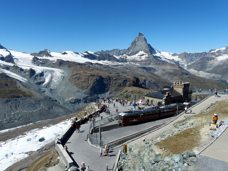 Matterhorn, nature, road, incidental people, snowcapped mountain, winter, water, group of people, travel, landscape, day, gornergrat, train, Mountains
