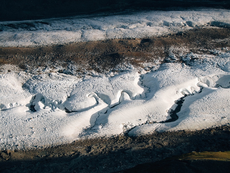 sunset, snow, glacier, beauty in nature, switzerland, high angle view, 4K, melting, winter, cold temperature, idyllic, tranquil scene, environment, tranquility