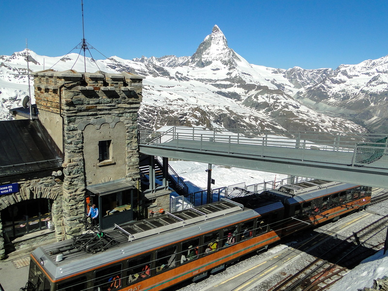 architecture, rail transportation, gornergrat, switzerland, winter, day, no people, train, nature, track, zermatt, railroad track, mode of transportation