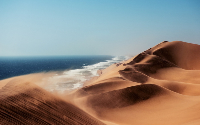 desert, nature, 1080P, landscape, Namibia, sea