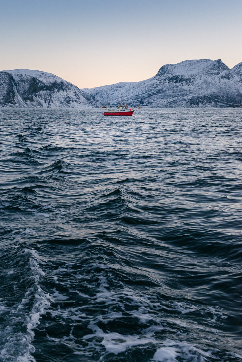 mountain, cold temperature, nature, sky, nordic, clear sky, outdoors, vessel, arctic, cold, nautical vessel, ocean, 5K, transportation, shore, day, beauty in nature