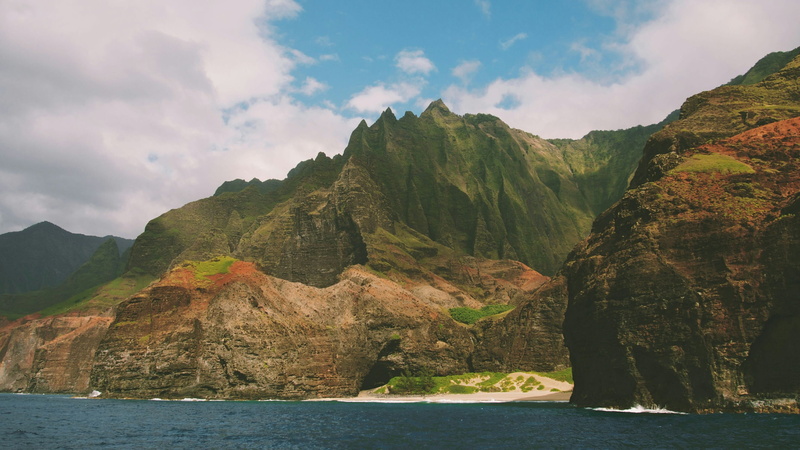 outdoor, non-urban scene, steep, water, tranquil scene, no people, range, ocean, formation, craggy, cloud - sky, mountains, scenics - nature, beauty in nature