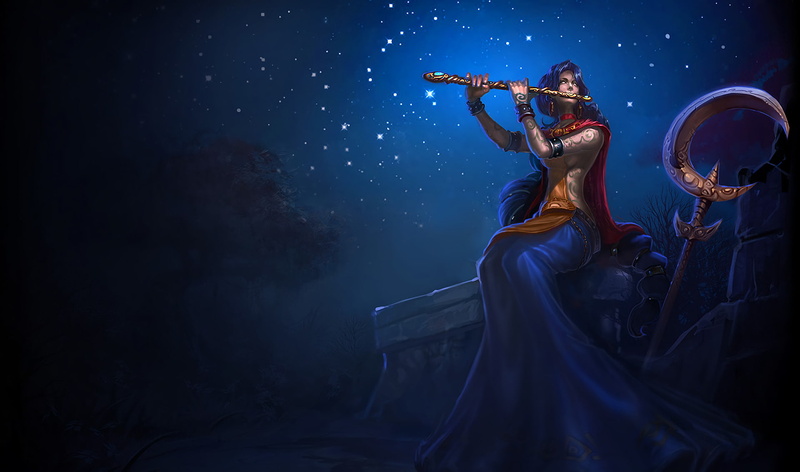 Woman, Fantasy, League Of Legends, Soraka (League Of Legends), Night, Video Game, Girl, 1080P, Flute, Starry Sky