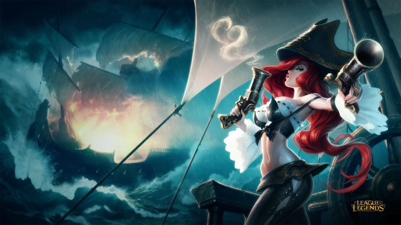 video games, League of Legends, Miss Fortune (League of Legends), pirates, 1080P