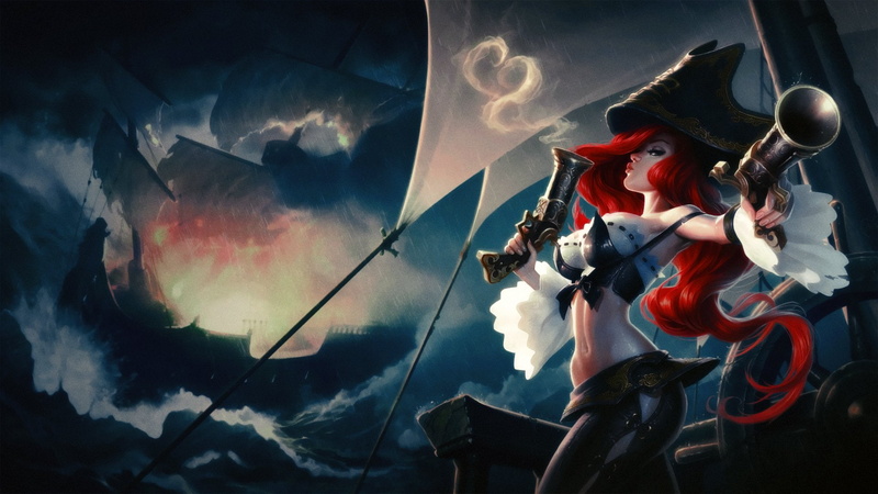 blue, red, storm, pirate, sea, classic, legends, lol, miss, 1080P, fortune, cloudy