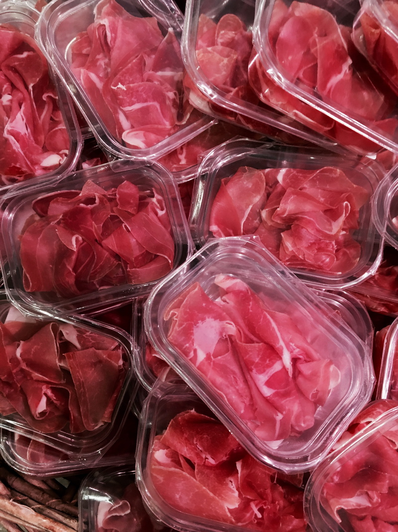 Beef, Box, abundance, Sausage, polythene, vitamin b12, food, backgrounds, food and drink, full frame, close-up, glass, beef, 4K, Meat, pink color, red