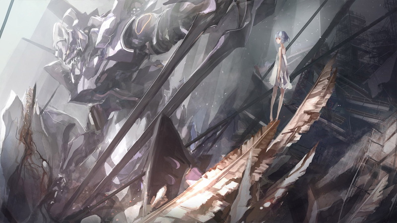EVA Unit 01, indoors, 1080P, shiny, transparent, abundance, damaged, still life, anime, high angle view, sunlight, stack, close-up, plastic, full frame