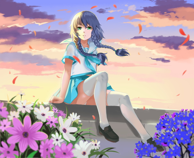 beauty in nature, beauty, leisure activity, flowering plant, Anime, lifestyles, real people, flower, nature, hairstyle, beautiful woman, tears, plant, vocaloid china