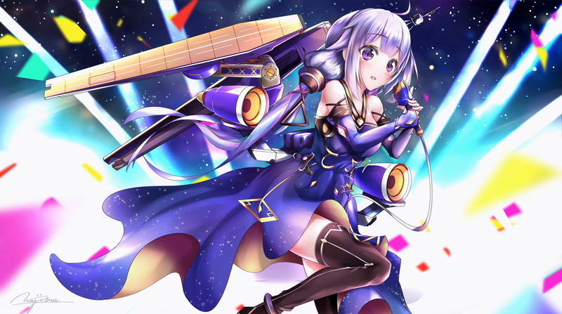eyes, hair, china, purple, cosplay, vocaloid, dress, twintails, gloves, long, 2K, tagme, elbow, 256961, pink, com, blush, konachan, (artist), azur, lane
