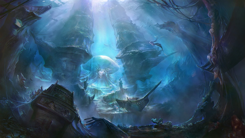 bizarre, science, art, low angle view, imagination, poster, tree, rock formation, solid, surrealism, game, no people, art and craft, illustration, space