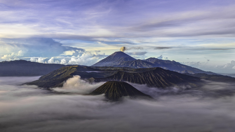 tranquil scene, mountain peak, no people, landscape, land, volcanic crater, volcano, outdoors, scenics - nature, 2K, non-urban scene, idyllic, mountain