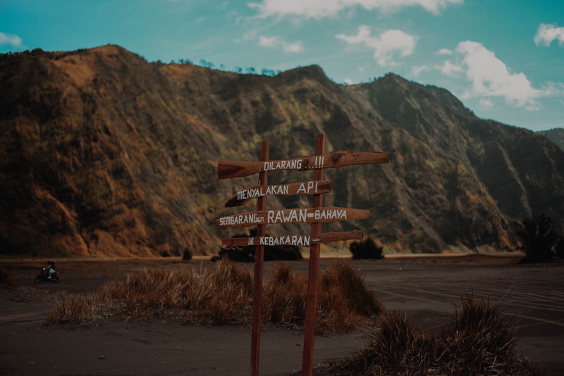 wooden, field, nature, text, mount bromo, outdoors, signage, scenics - nature, road, wood, gravel, land, water, monastery, 5K, beauty in nature, information sign