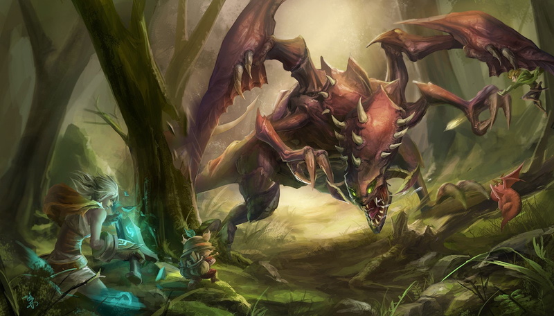 Video Game, Ezreal (League Of Legends), League Of Legends, Chogath (League Of Legends), Wood, 720P, Teemo (League Of Legends), Beast, Riven (League Of