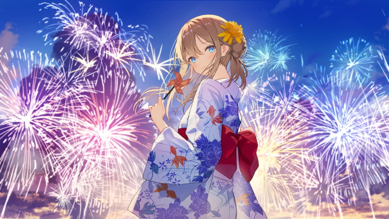 Ashima, anime, kimono, original characters, 720P, anime girls