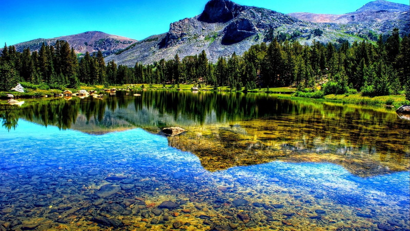 2K, pine, bay, lake, reflection, water, united, park, state, tahoe, forest, emerald, mountain, california, states, crystal, clear