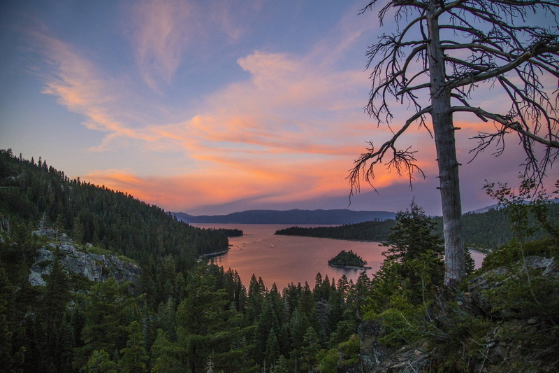 Lake, Lakes, Lake Tahoe, 1080P, Earth, Emerald Bay, Mountain, Sunset, Forest