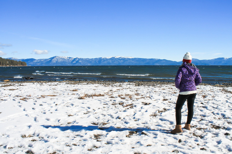rear view, california, happy, hike, girl, nature, women, winter, tourist, rock, stone, blue, scenics - nature, cold temperature, mountain, outdoors, one person