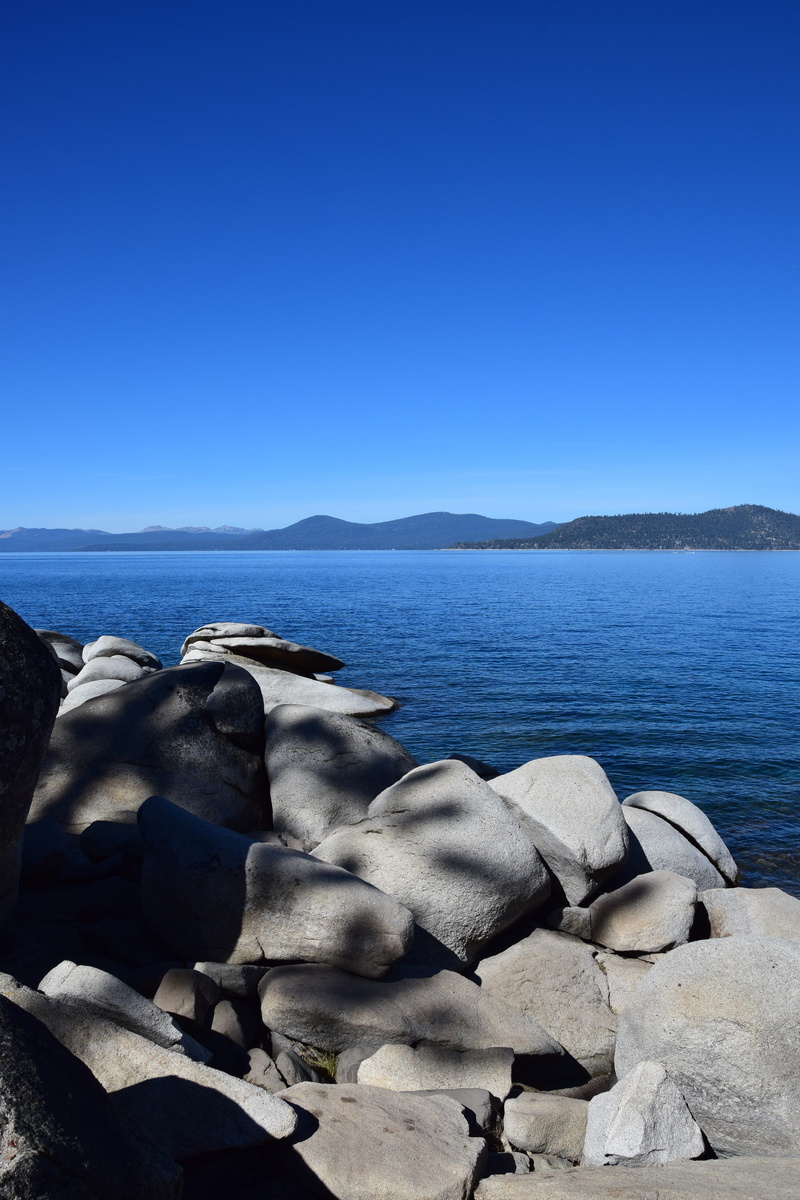 5K, tranquility, idyllic, lake tahoe, rock, sea, beauty in nature, california, blue, tranquil scene, non-urban scene, no people, lake, landscape, day