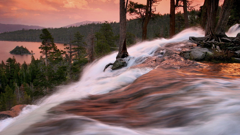 california, falls, 1080P, emerald, tahoe, waterfalls, bay, lake, south