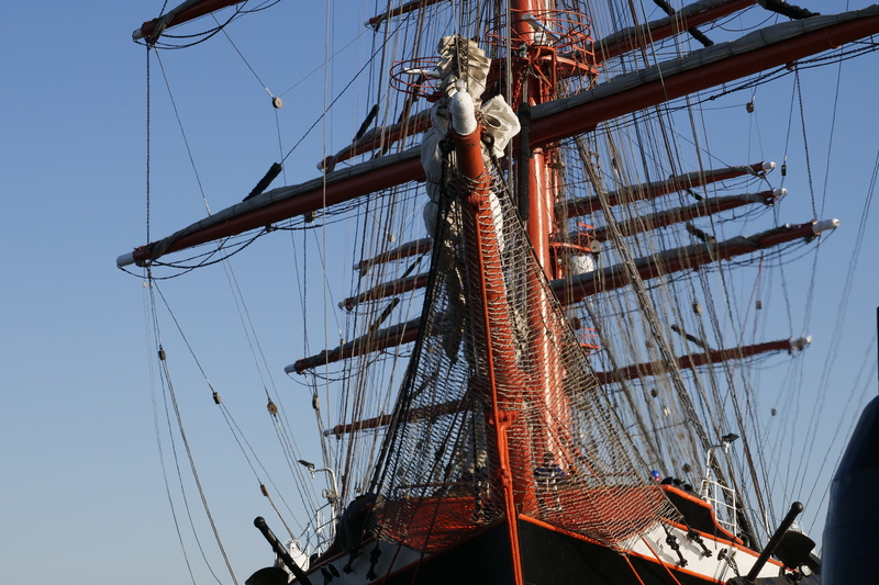 sea, pole, masts, mast, day, sky, no people, ship, transportation, sail, the four-masted barque, mode of transportation, rope, outdoors, nautical vessel