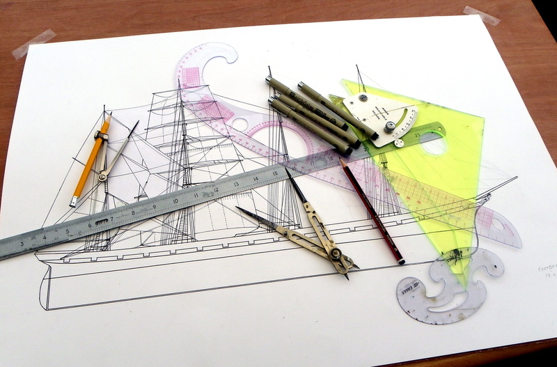 Barque, galleon, top, Masted, activity, drawing - art product, pencil drawing, no people, Drawing, tools, pencil, day, art and craft, still life, creativity