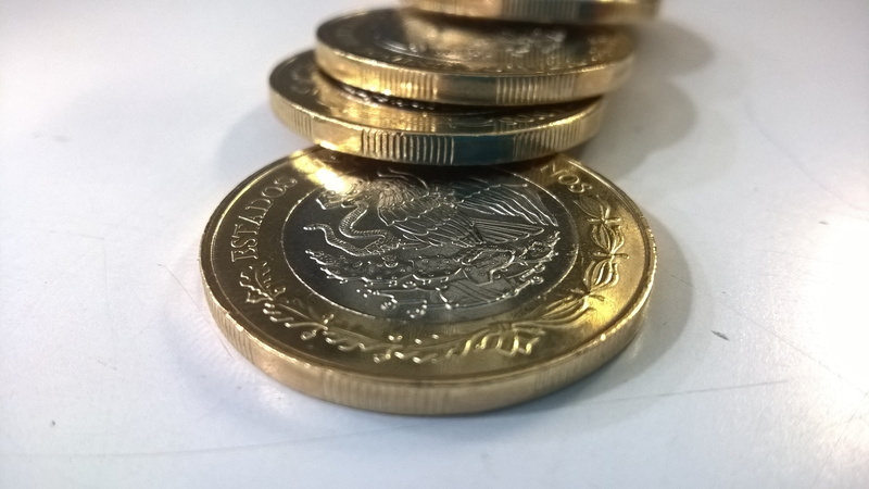 gold colored, money, economy, gold, group of objects, silver colored, metal, studio shot, savings, currency, table, no people, banking, text, mexican peso
