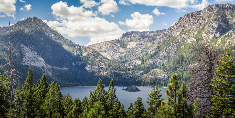 near, nature, mountain peak, idyllic, trees, environment, sky, pine, lake, cloud - sky, mountain range, mountains, conifer, abies, day, landscape, slope