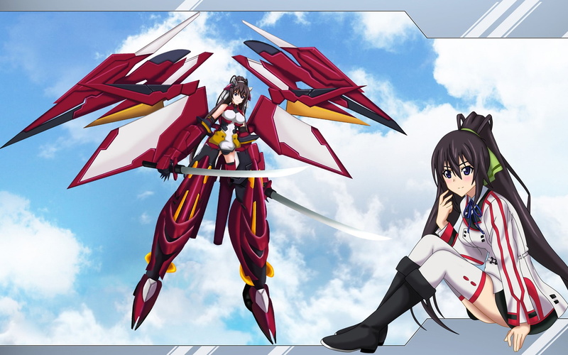 anime, outdoors, male likeness, cloud - sky, statue, low angle view, day, 1080P, Infinite Stratos, human representation, art and craft, nature, creativity