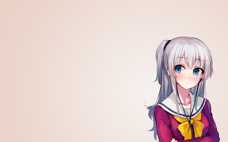 simple background, anime girls, anime, Charlotte (anime), Tomori Nao, 1080P