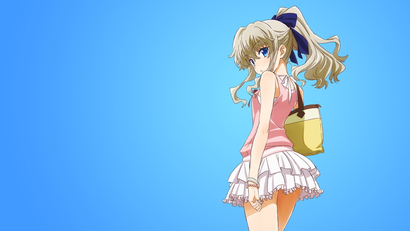 Nao Tomori, Charlotte, Skirt, Bracelet, Anime, 1080P, Charlotte (Anime), Long Hair, Blue Eyes, White Hair, Bag
