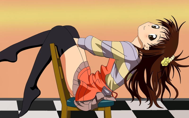 Yuuki Mikan, ru, To Love, anime, 1080P, highs, Anime Girls, thigh