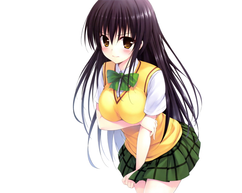 1080P, standing, young women, portrait, one person, looking at camera, To Love-Ru, white background, women, clothing, beautiful woman, front view, females