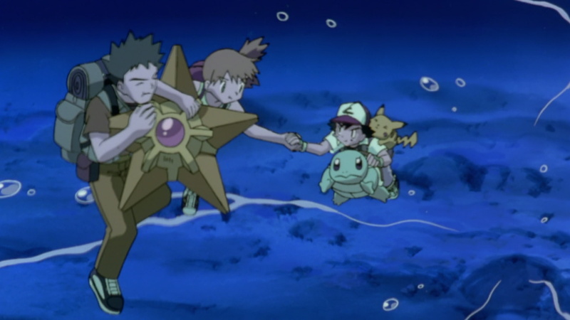 nature, animal wildlife, sky, water, blue background, digital composite, Squirtle (Pokémon), full length, swimming, marine, 1080P, blue, two people, animals in the wild