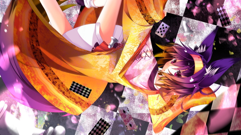 still life, hatsuse izuna no game no life purple hair animal ears purple eyes anime girls inumimi anime, variation, close-up, market, clothing, multi colored