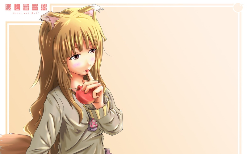 spice, simple, wise, 1080P, wolf, background, holo, ears, animal, inumimi