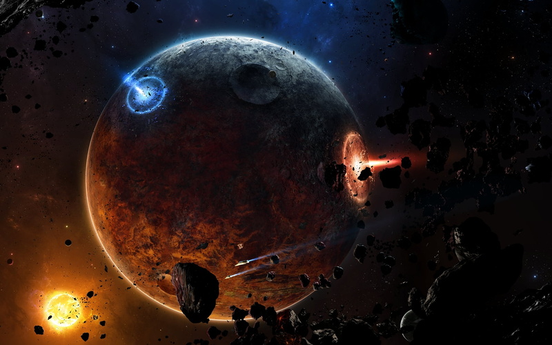 brown, sphere, planet - space, illuminated, no people, star - space, Sci Fi, heat - temperature, galaxy, night, close-up, planet, orange color, astronomy