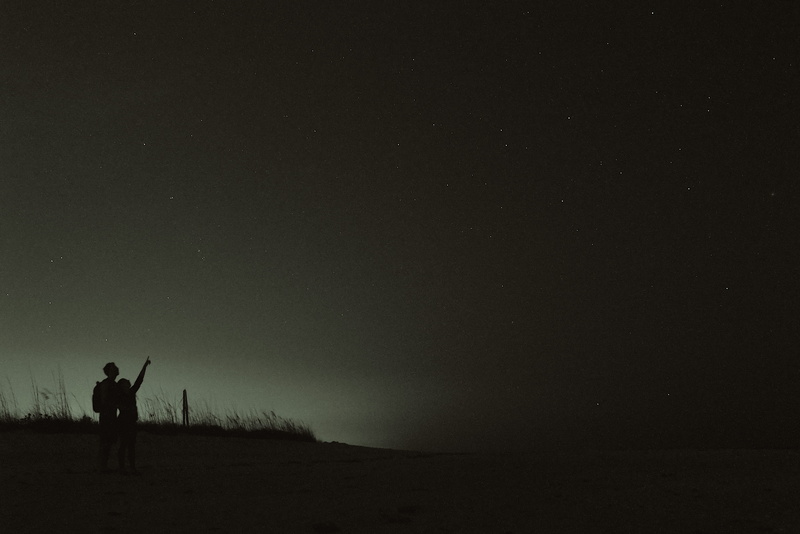 star - space, one person, copy space, one man only, men, Key, looking, human arm, land, night, star, sunset, people, unrecognizable person, leisure activity