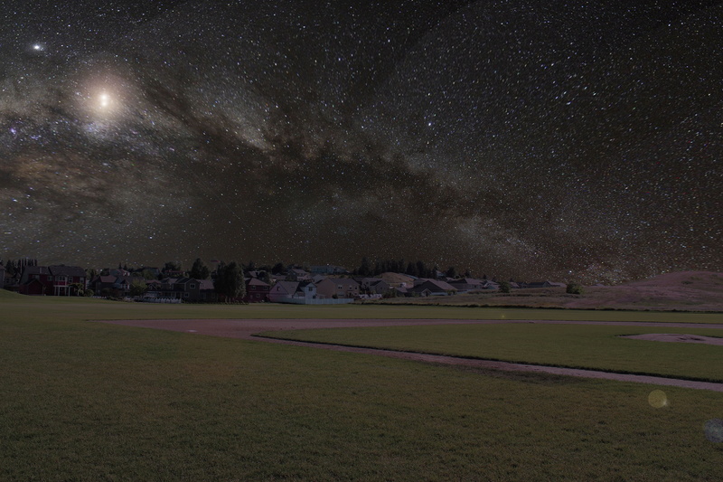 milky way, science, star - space, beauty in nature, village, 5K, outdoors, scenics - nature, space and astronomy, sky, green, stars, travel, land, tranquility