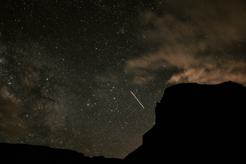 nebula, tranquility, utah, infinity, outdoors, tranquil scene, desert, space, mountain, silhouette, canyon, dark, milky way, low angle view, galaxy, explore