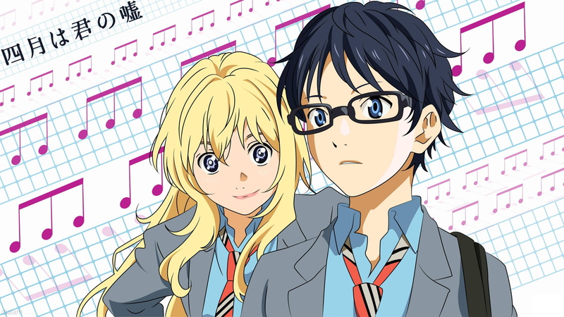 Shigatsu wa Kimi no Uso, anime girls, 1080P, Arima Kousei, Miyazono Kaori