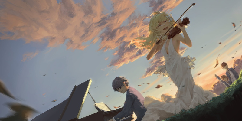 Kaori Miyazono, Your Lie in April, Kousei Arima, Ryota Watari, Anime, Tsubaki Sawabe, 1080P