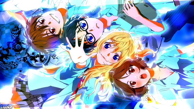Your Lie in April, Tsubaki Sawabe, Anime, Kousei Arima, Kaori Miyazono, Ryota Watari, 1080P