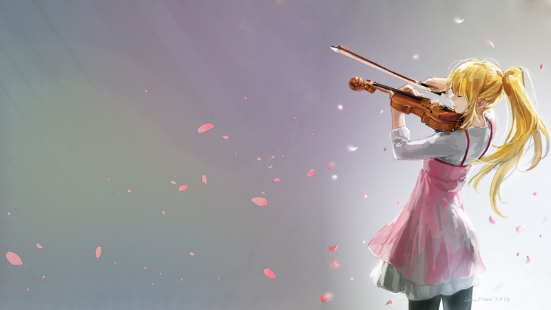 anime, violin, 1080P, Miyazono Kaori, anime girls, Shigatsu wa Kimi no Uso