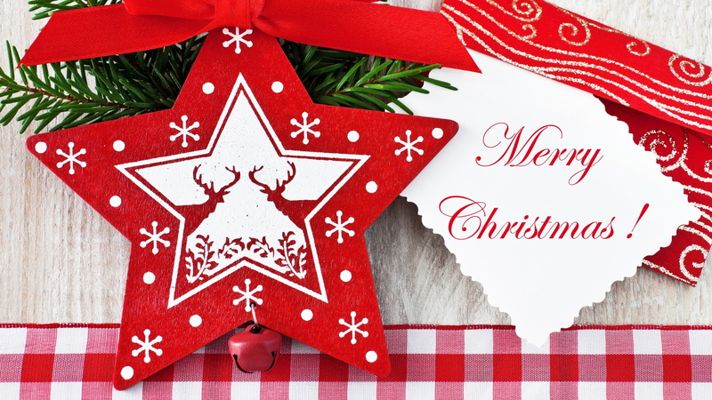 star, card, decorations, 4K, Christmas, greeting, merry