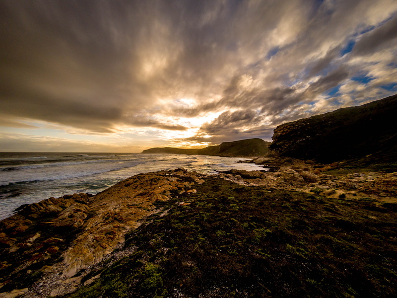 no people, sea, 4K, dramatic sky, tranquil scene, scenics - nature, south africa, rock, beauty in nature, land, waves, horizon over water, water, cliffs