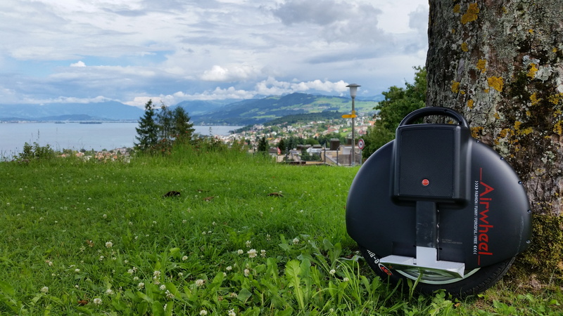growth, unicycle, green color, mountain, one wheel, cloud - sky, beauty in nature, portable, scooter, 5K, field, pedelec, sky, tree, air wheel, electric
